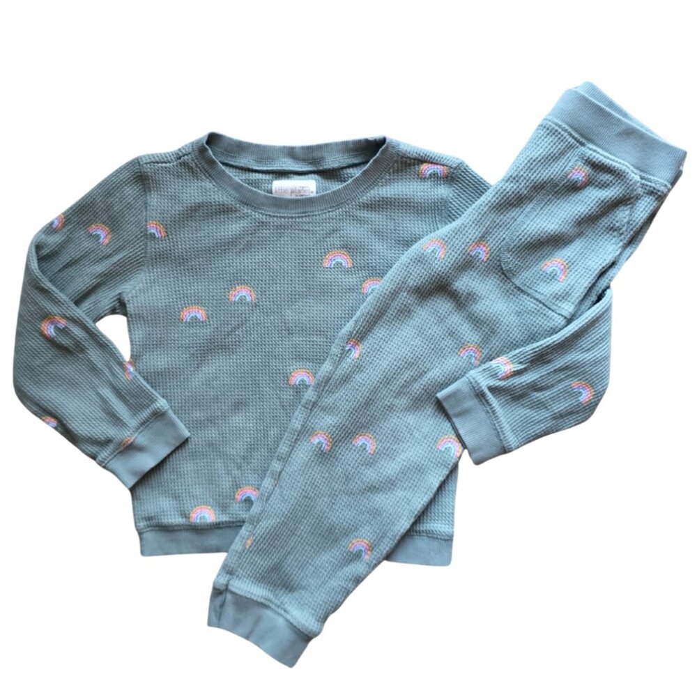 Little Planet Organic Cotton Rainbow Sweatsuit Girls Size 5
